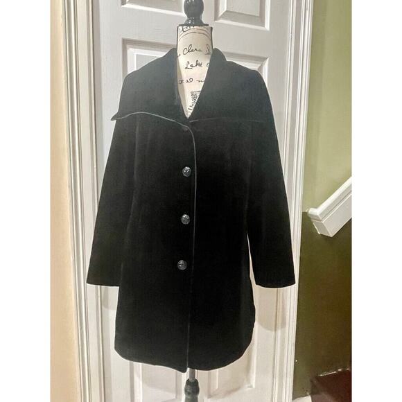LAUNDRY BY SHELLI SEGAL COAT BLAZER BLACK VELVET SZ L SOPHISTICATED CHIC TRENDY - Picture 11 of 15